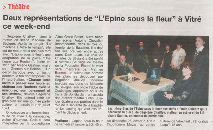 Article Segolene Chailley Vitré théâtre