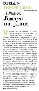 Article paru dans La Tribune sur l'atelier d'écriture Découverte animé par Ségolène Chailley